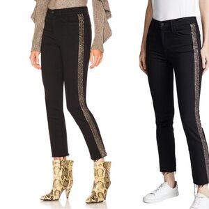 MOTHER Denim Black The Rascal Ankle Fray Size 24